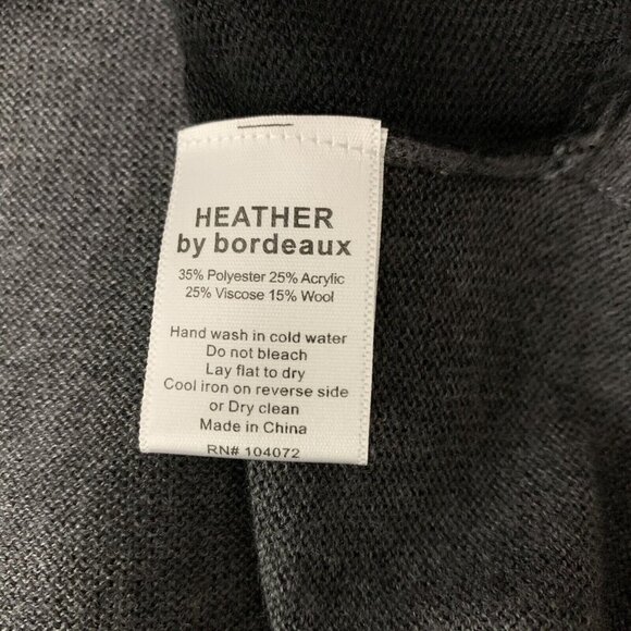 Heather by Bordeaux Sweater Medium Gray Black Pullover Soft - Picture 6 of 6